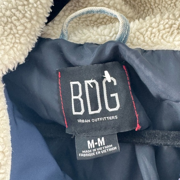 BDG Navy and Cream Sherpa Jacket - Picture 3 of 3